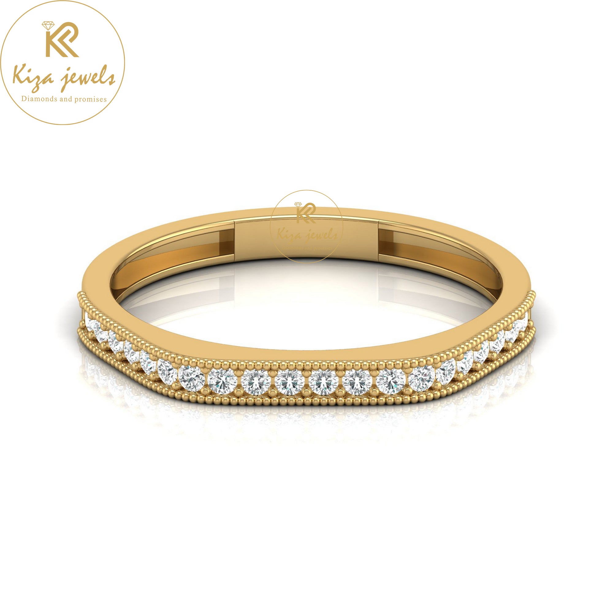 0.16 TDW Round Cut Minimalist Diamond Ring