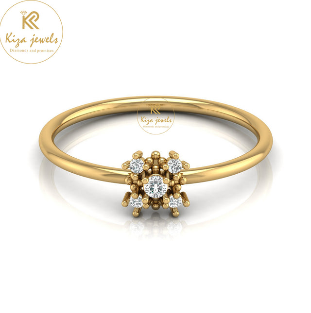 0.06 TDW Round Cut Minimalist Diamond Ring