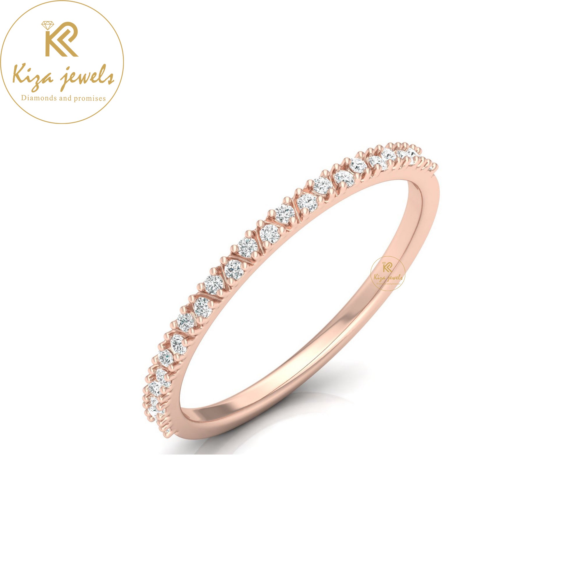 0.11 TDW Round Cut Minimalist Diamond Ring