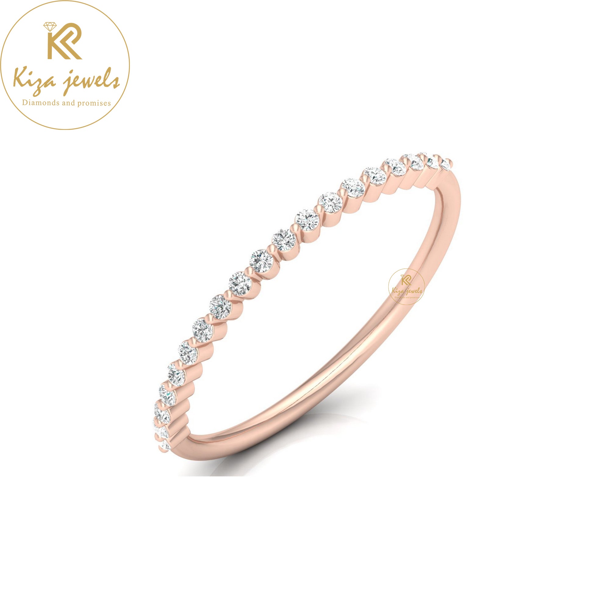 0.12 TDW Round Cut Minimalist Diamond Ring