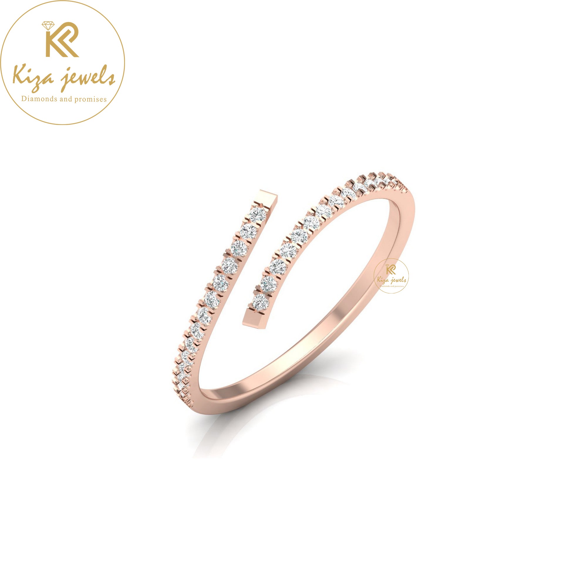 0.14 TDW Round Cut Minimalist Diamond Ring