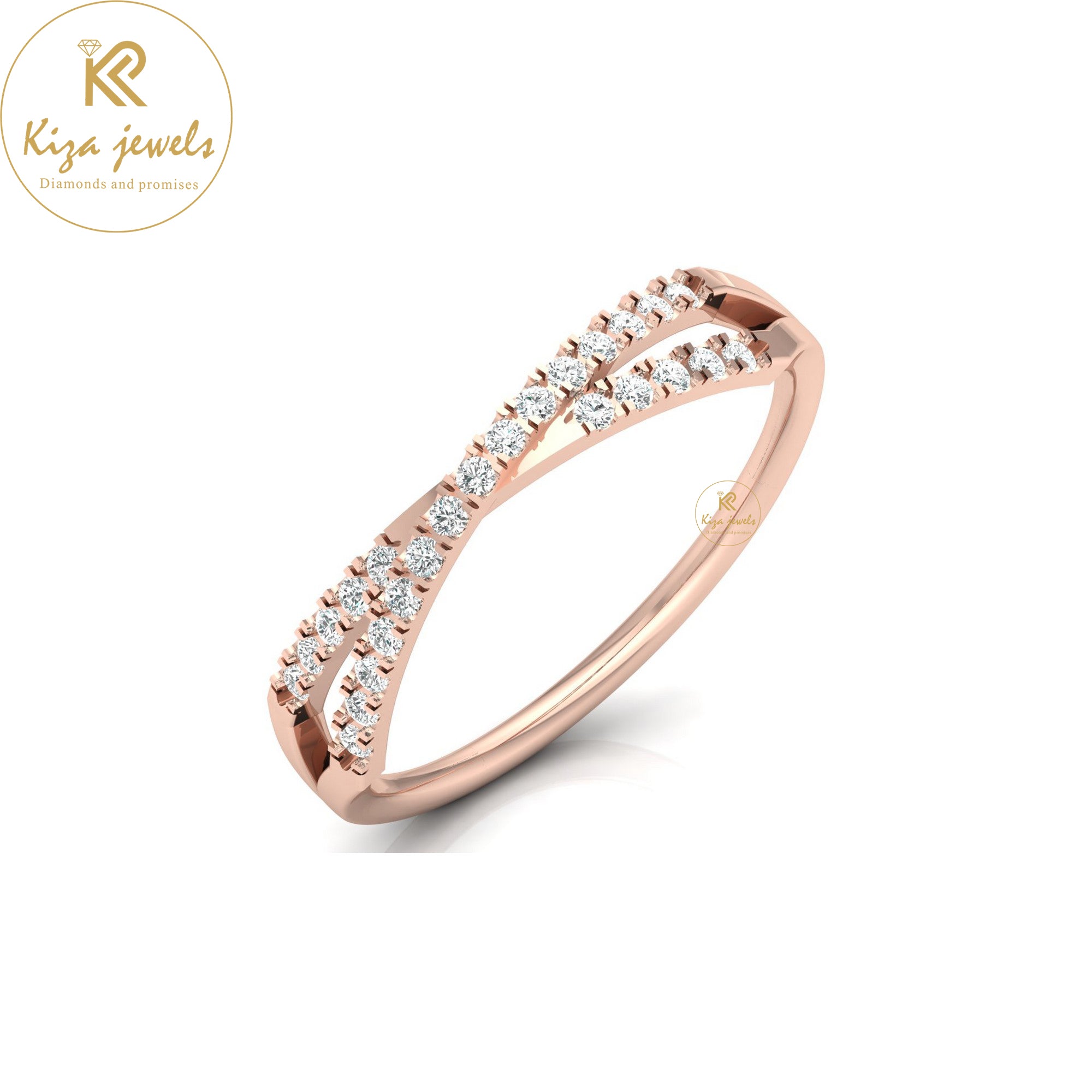 0.16 TDW Round Cut Minimalist Diamond Ring