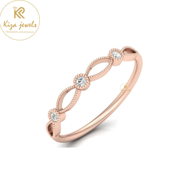 0.06 TDW Round Cut Minimalist Diamond Ring