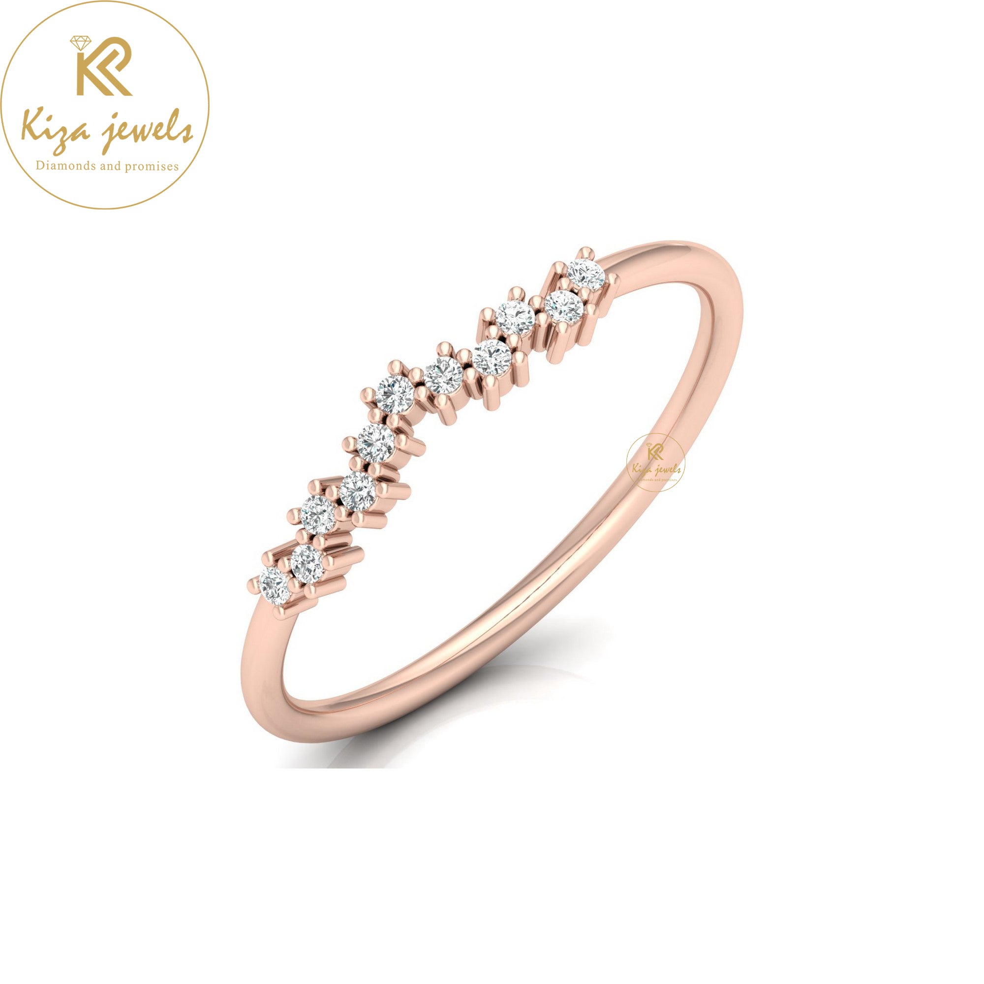 0.07 TDW Round Cut Minimalist Diamond Ring