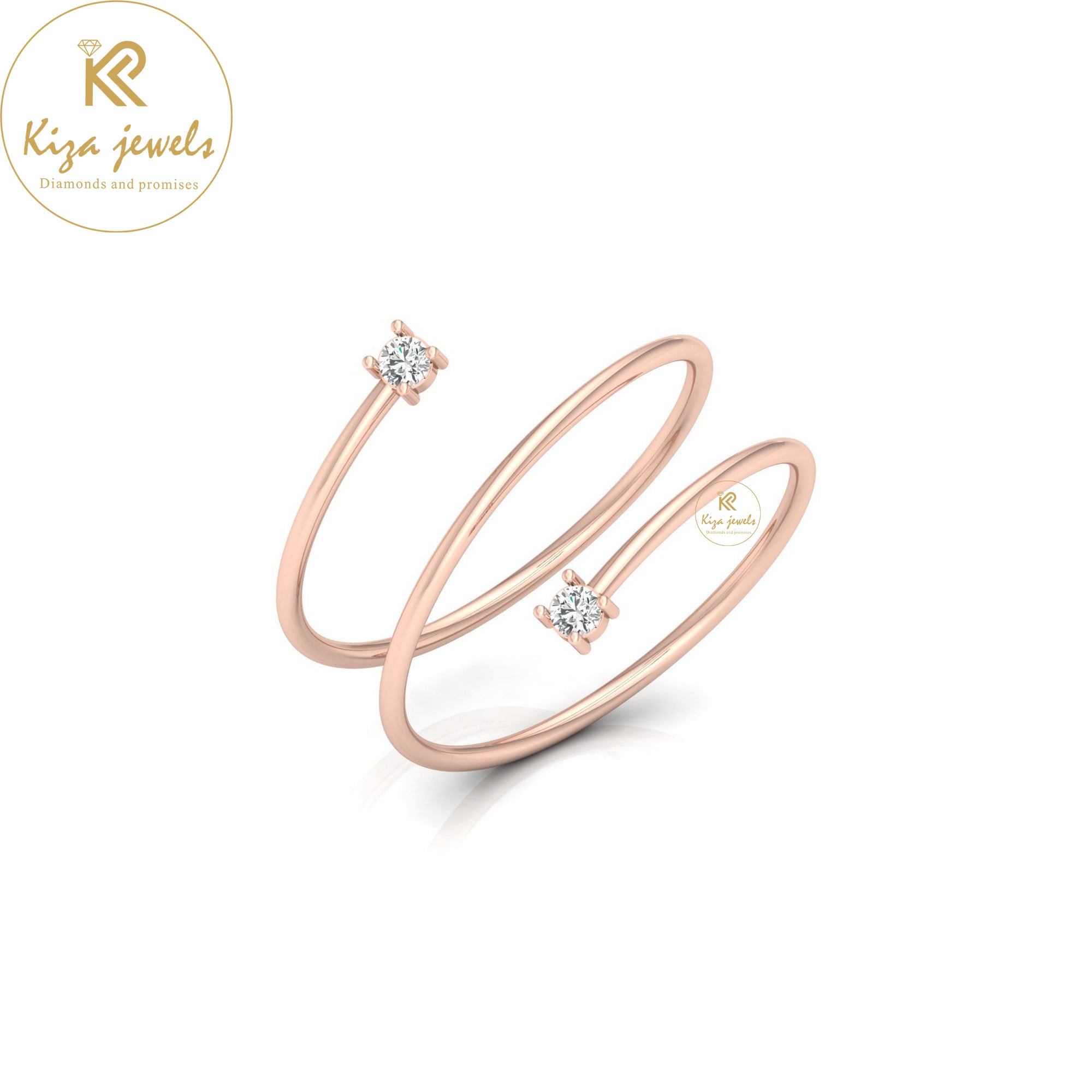 0.06 TDW Round Cut Minimalist Diamond Ring