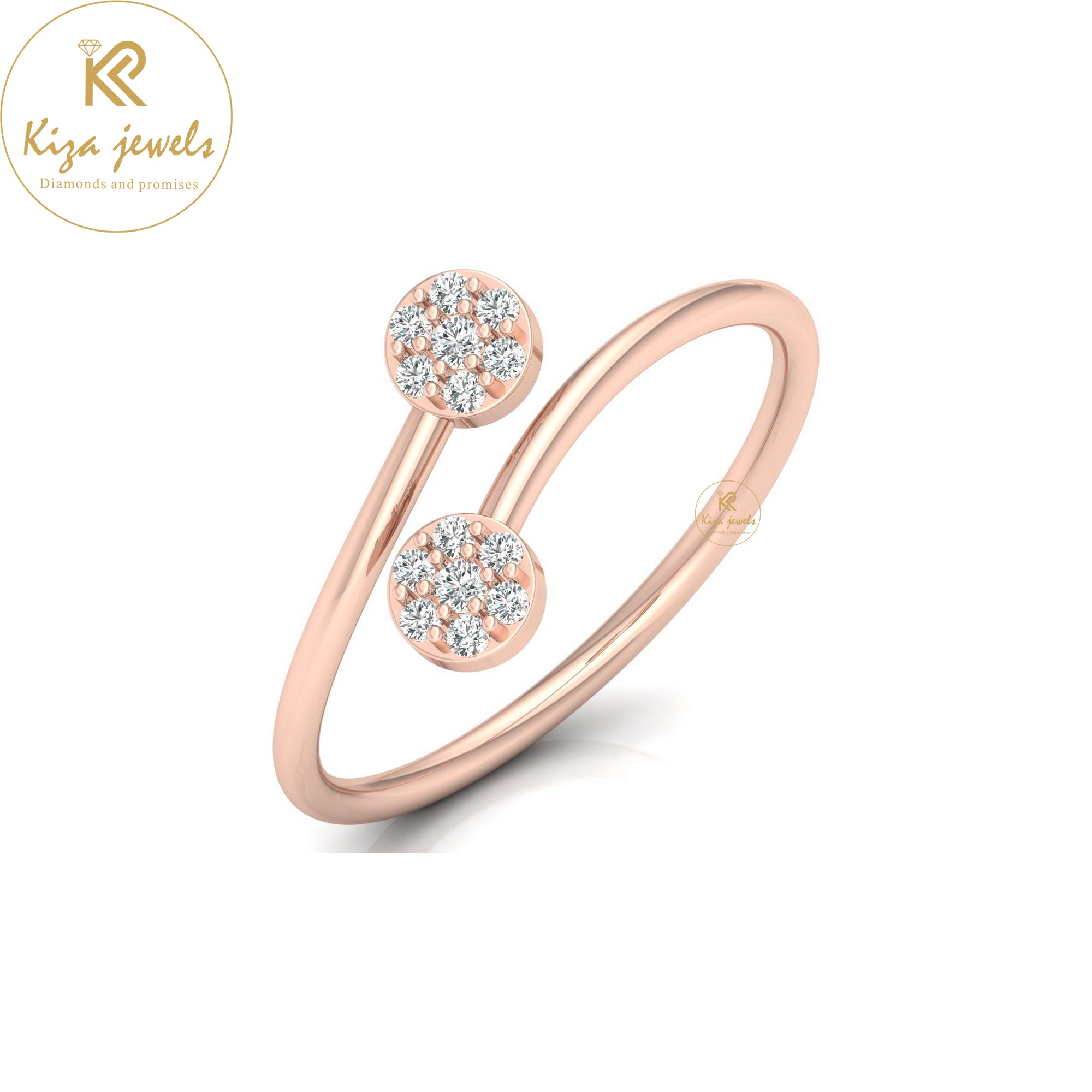 0.10 TDW Round Cut Minimalist Diamond Ring