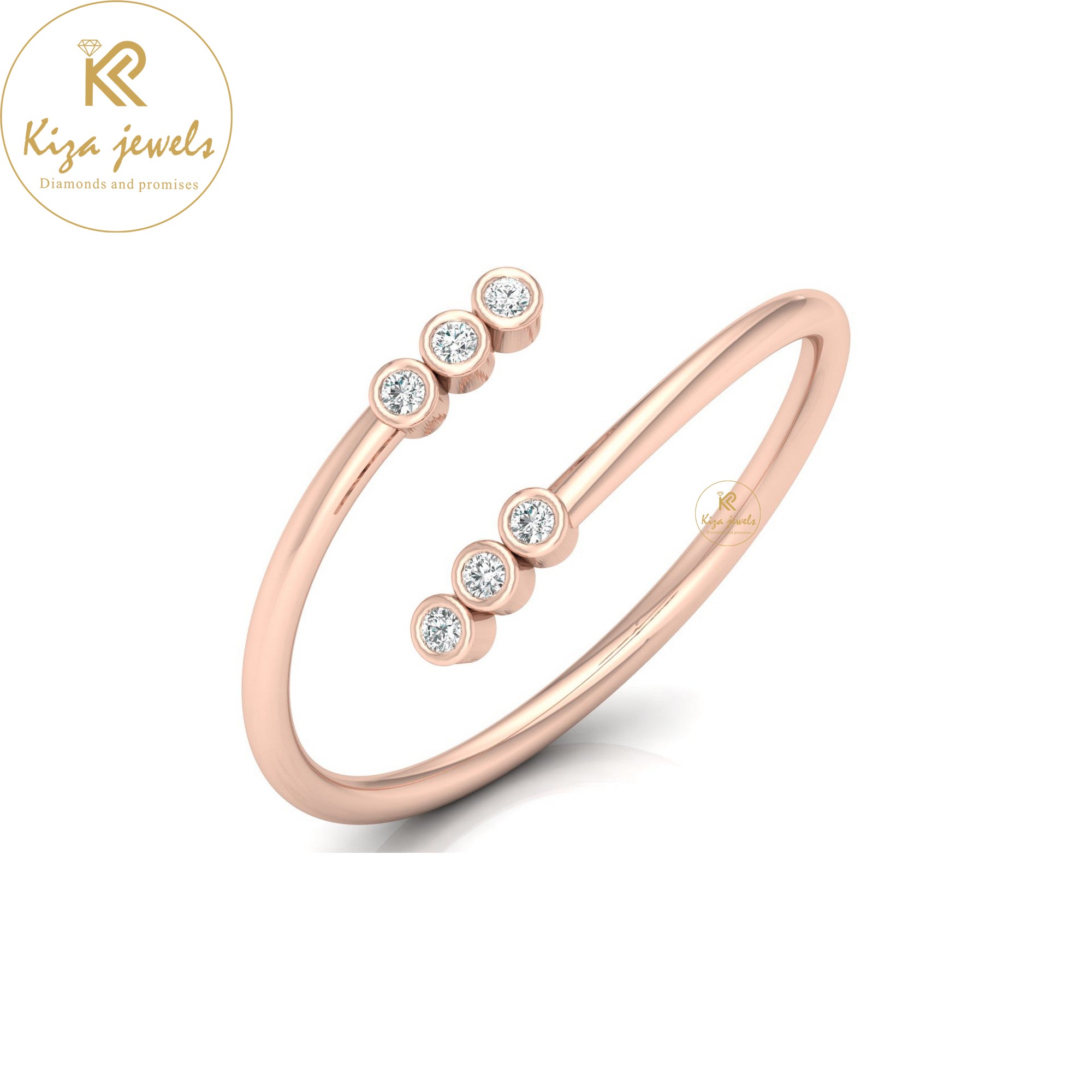 0.04 TDW Round Cut Minimalist Diamond Ring