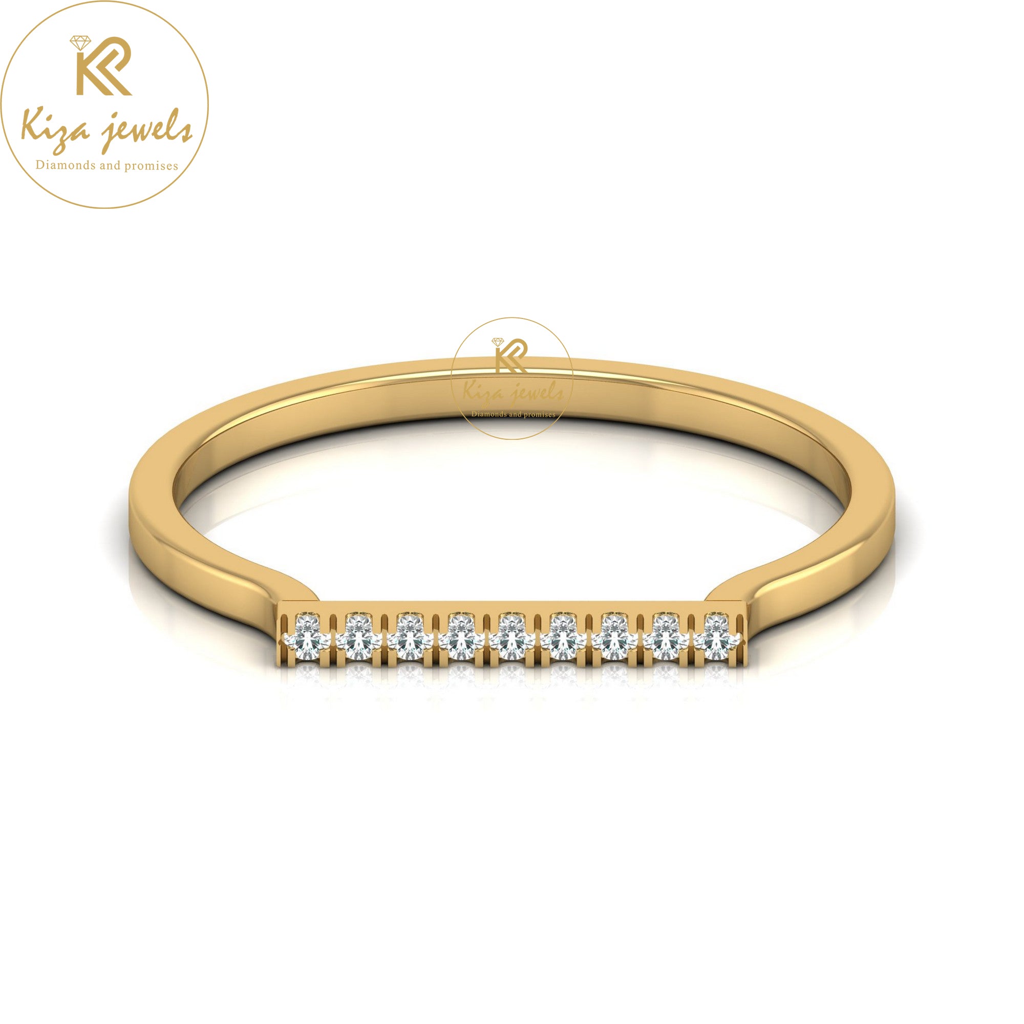 0.045 TDW Round Cut Minimalist Diamond Ring