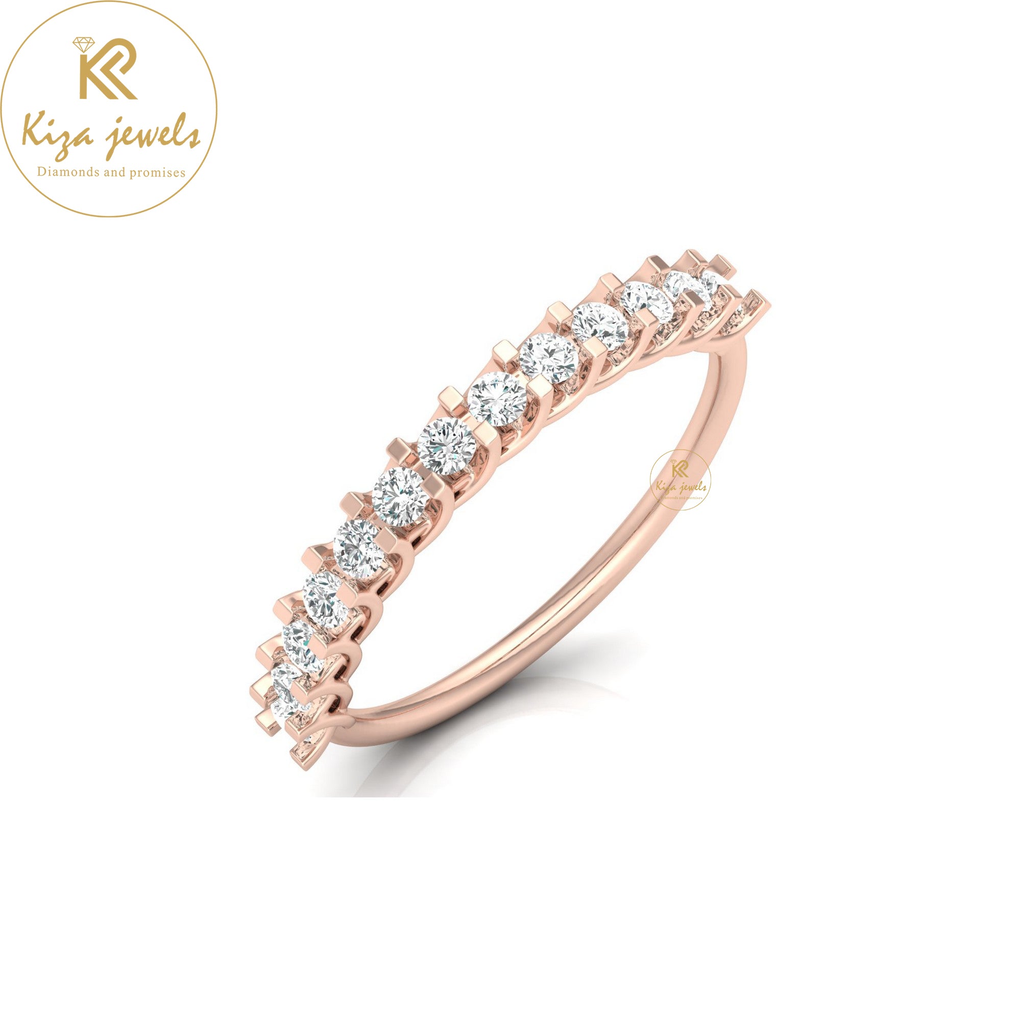 0.39 TDW Round Cut Minimalist Diamond Ring