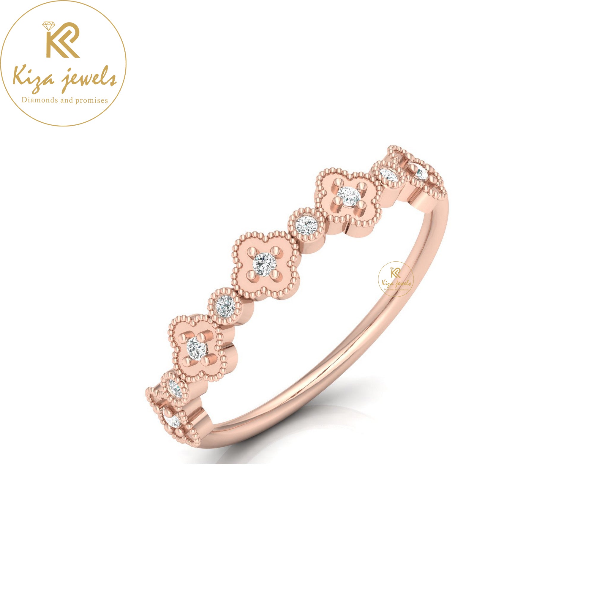 0.07 TDW Round Cut Minimalist Diamond Ring