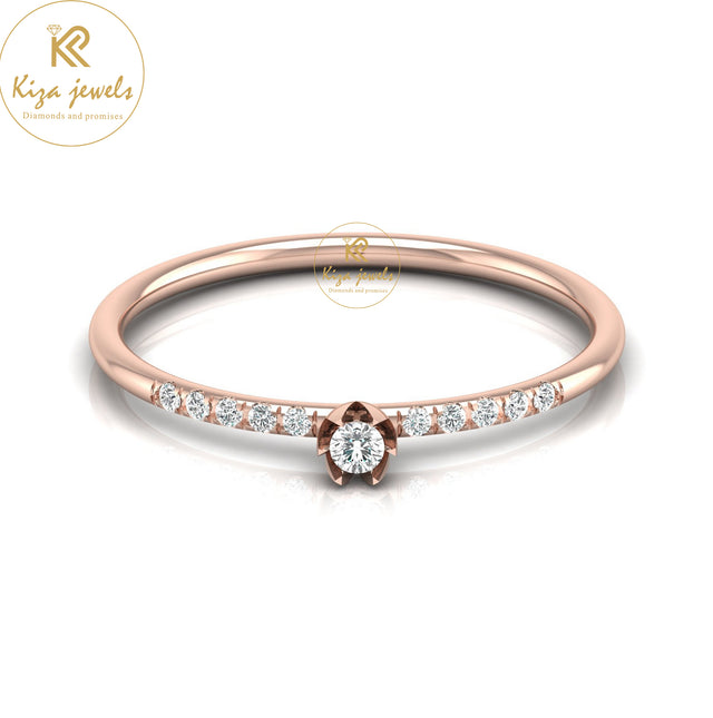 0.08 TDW Round Cut Minimalist Diamond Ring