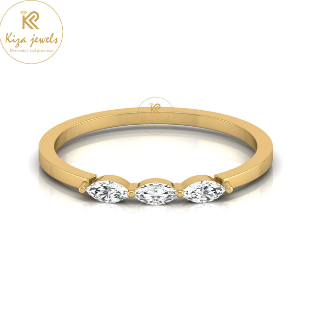 0.16 TDW Marquise Cut Minimalist Diamond Ring