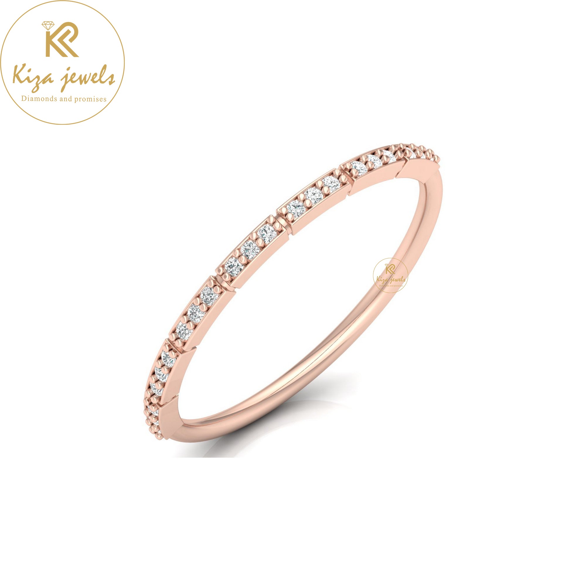 0.08 TDW Round Cut Minimalist Diamond Ring