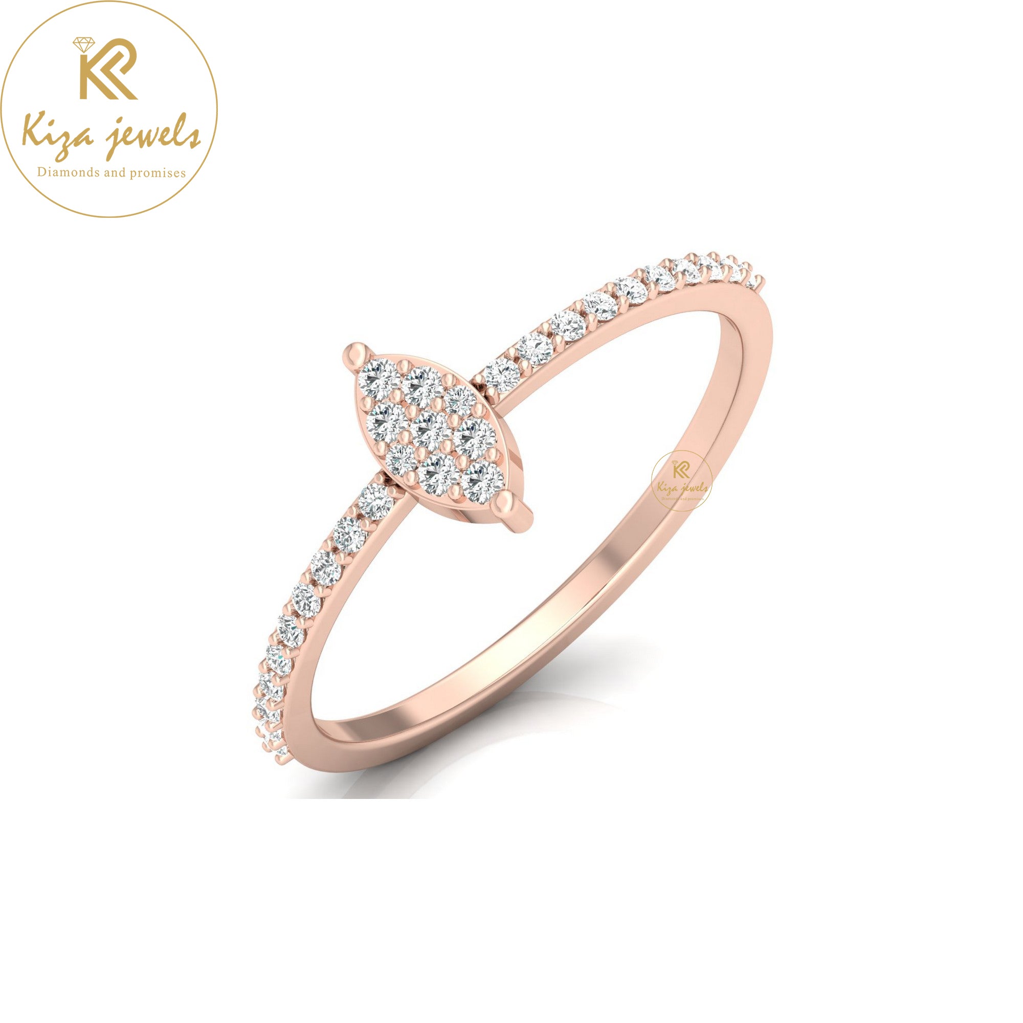 0.16 TDW Round Cut Minimalist Diamond Ring