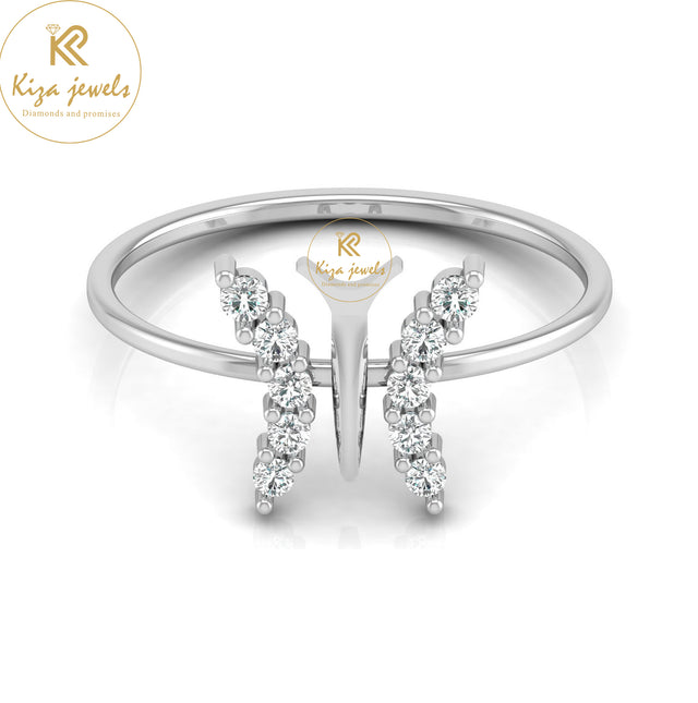 0.16 TDW Round Cut Minimalist Diamond Ring