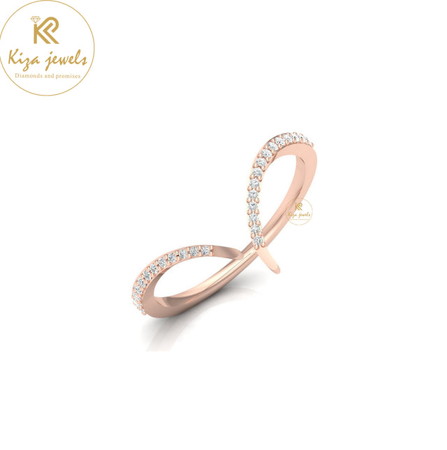 0.09 TDW Round Cut Minimalist Diamond Ring