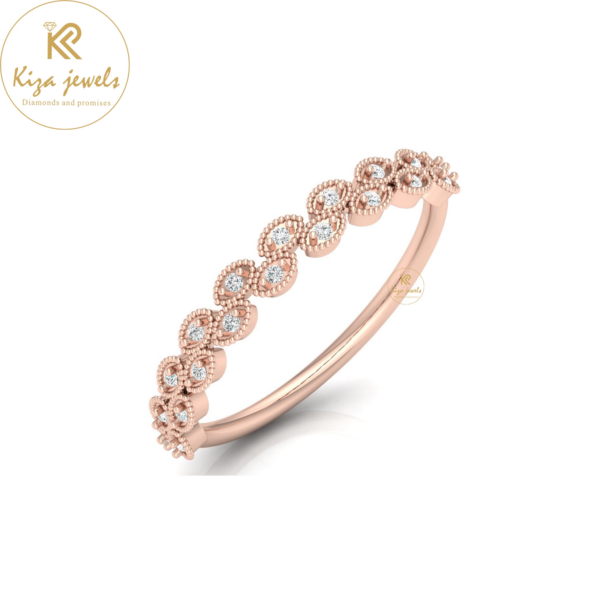 0.07 TDW Round Cut Minimalist Diamond Ring