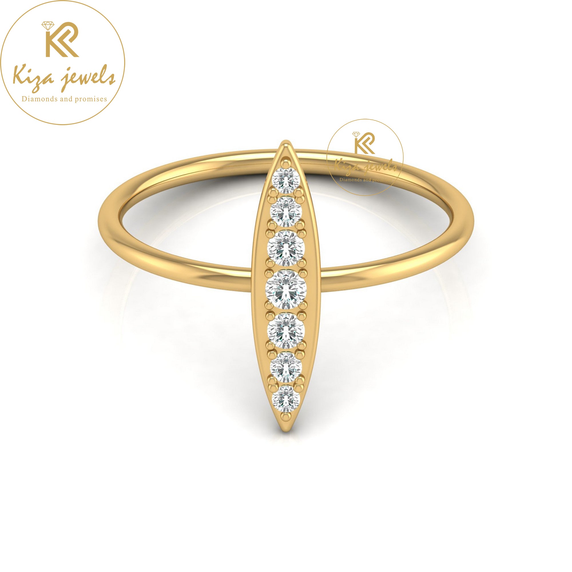 0.16 TDW Round Cut Minimalist Diamond Ring