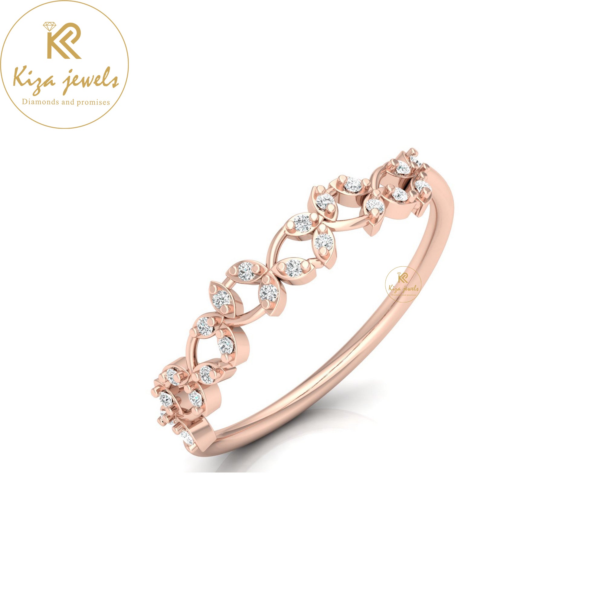 0.08 TDW Round Cut Minimalist Diamond Ring