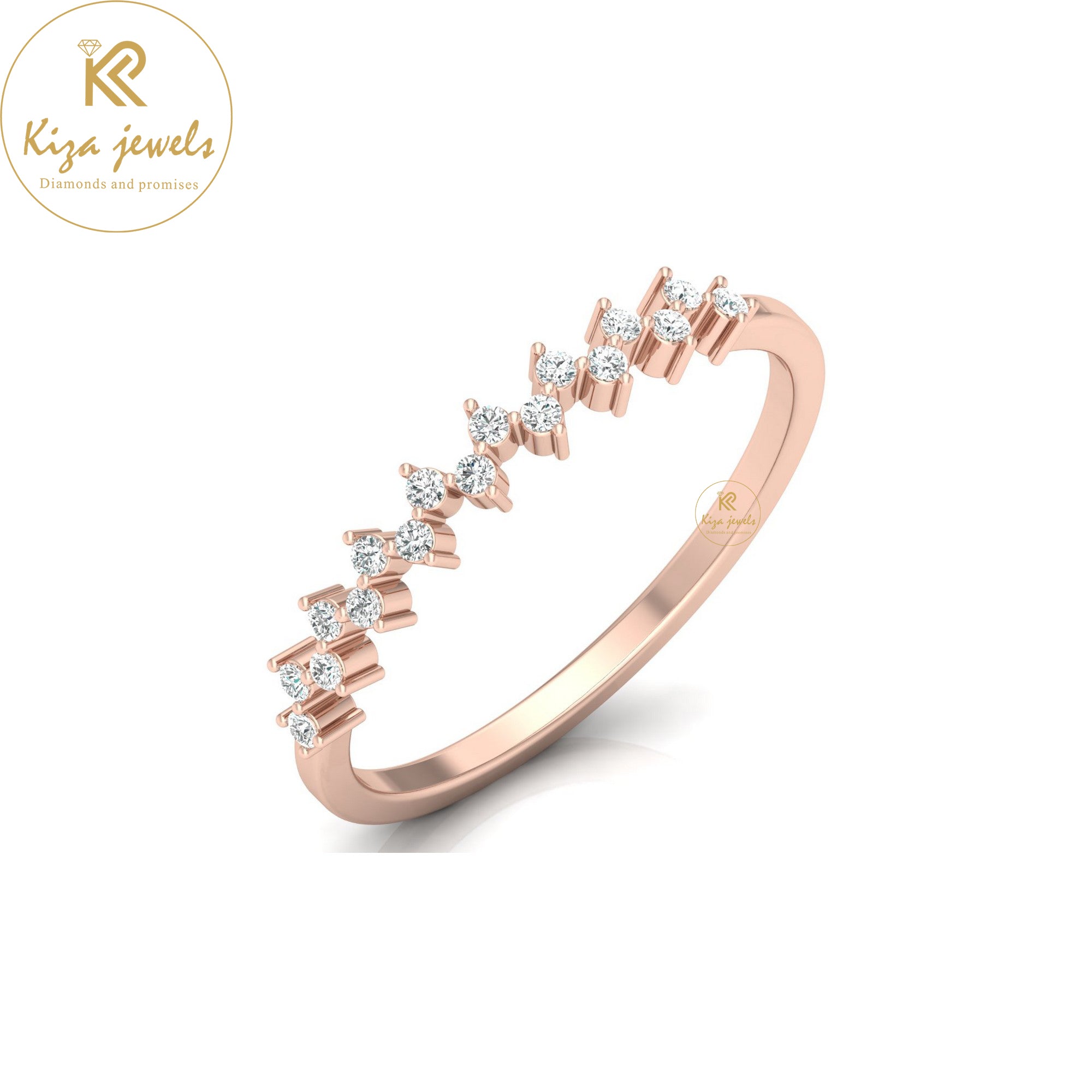 0.12 TDW Round Cut Minimalist Diamond Ring