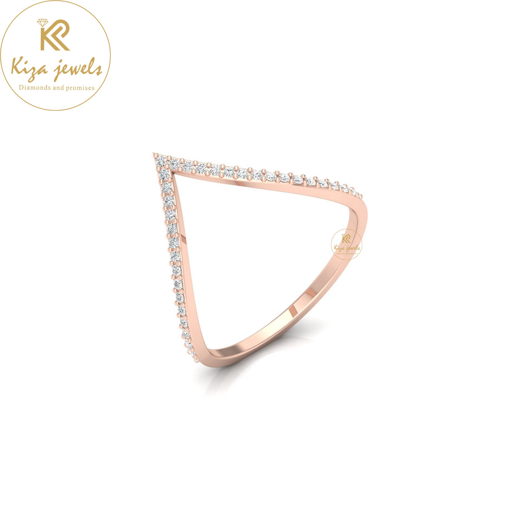 0.12 TDW Round Cut Minimalist Diamond Ring