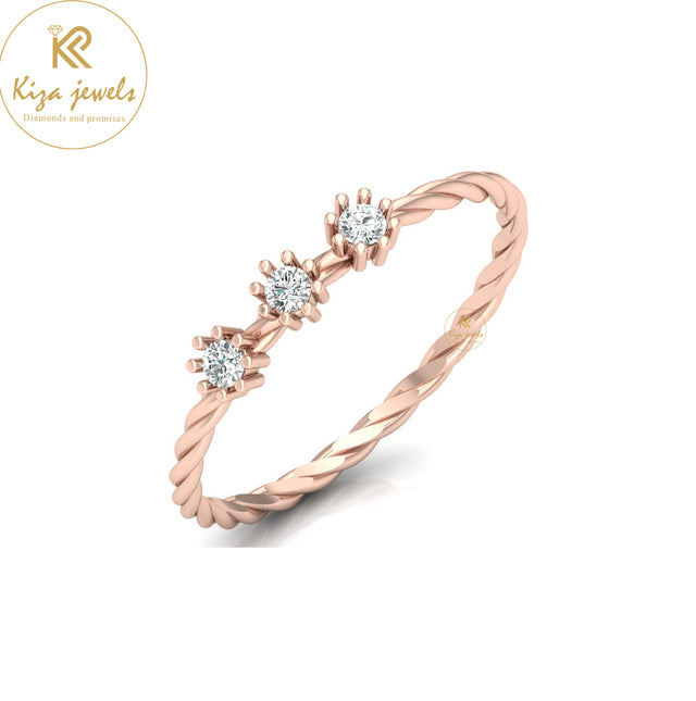 0.09 TDW Round Cut Minimalist Diamond Ring
