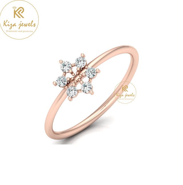 0.16 TDW Round Cut Minimalist Diamond Ring