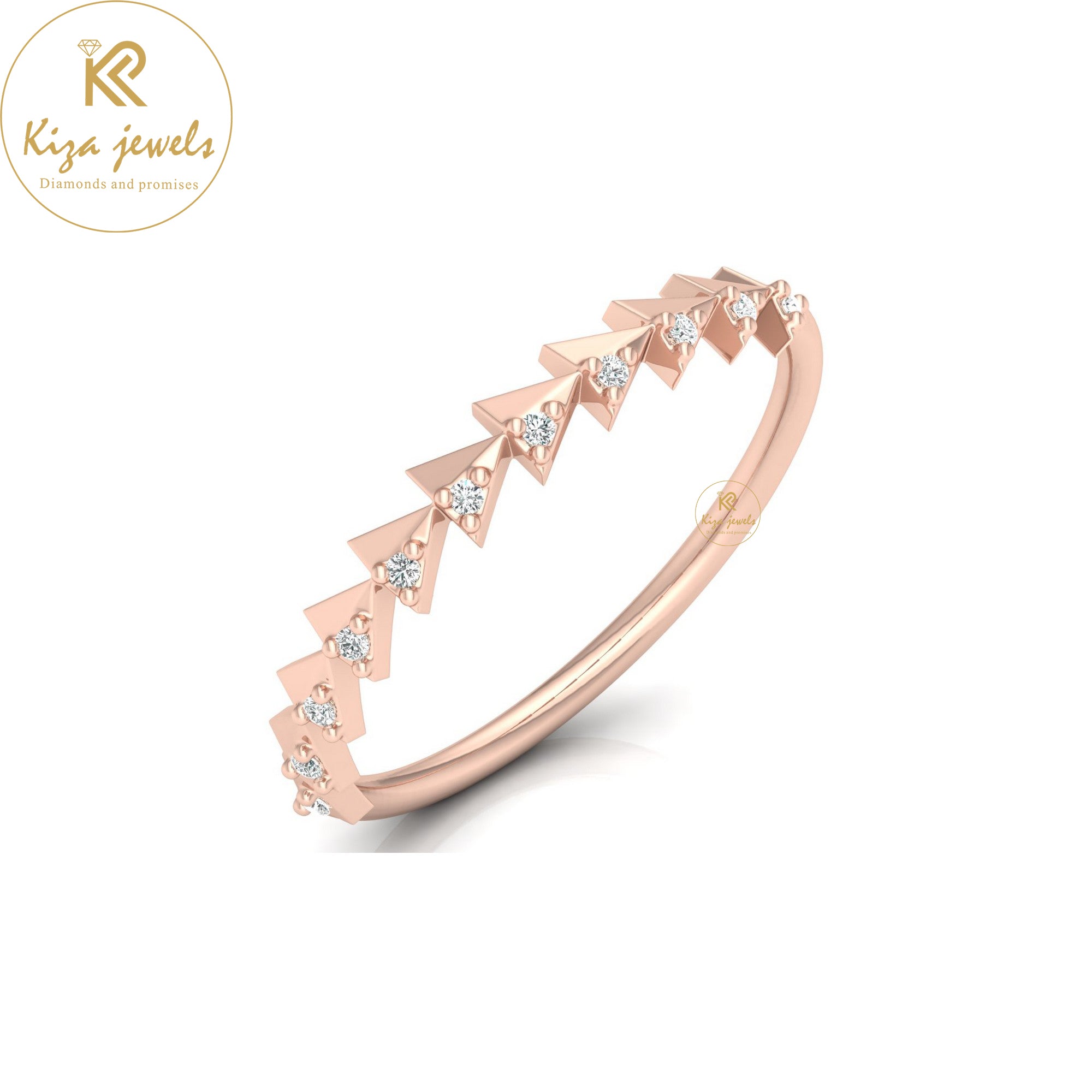 0.19 TDW Round Cut Minimalist Diamond Ring