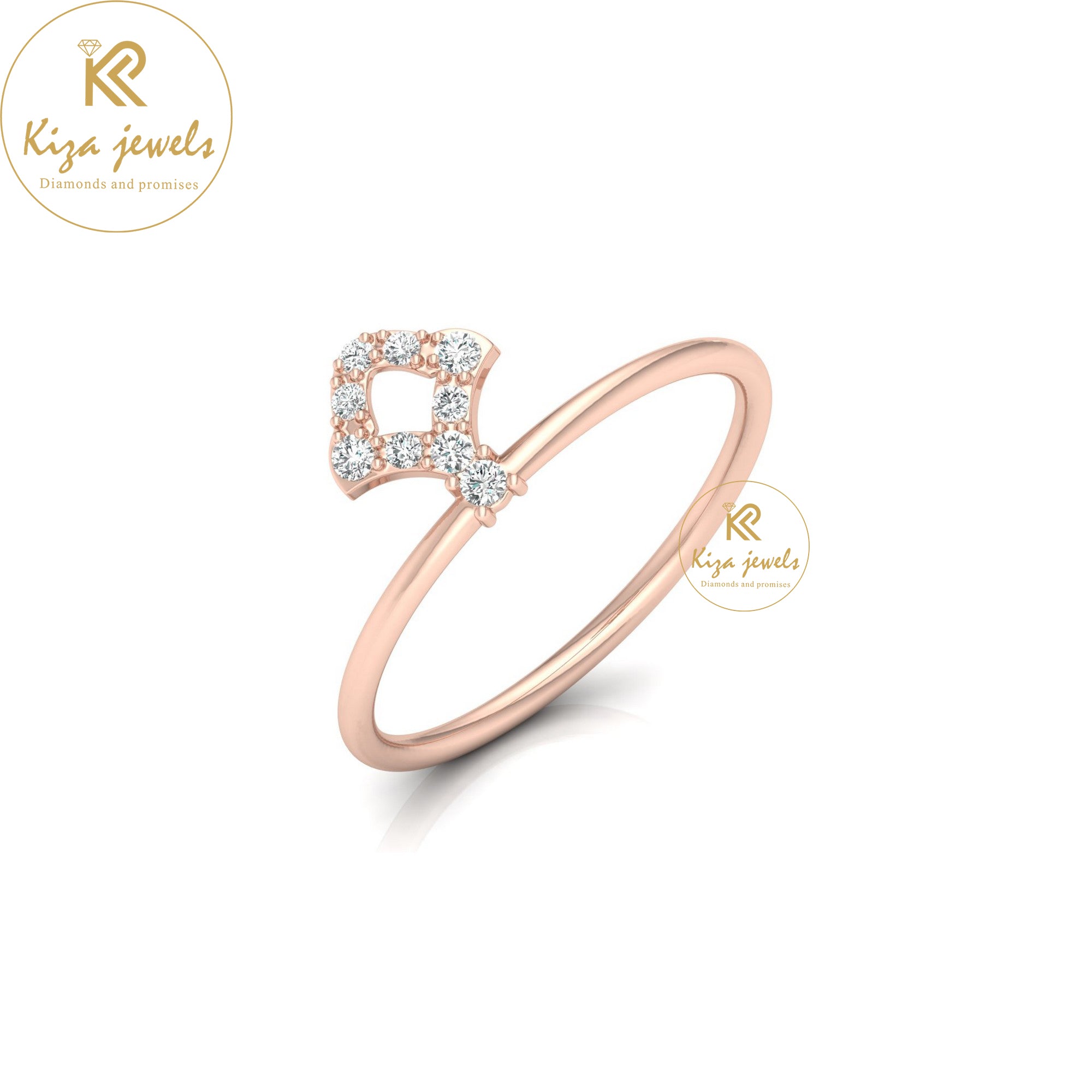 0.10 TDW Round Cut Minimalist Diamond Ring