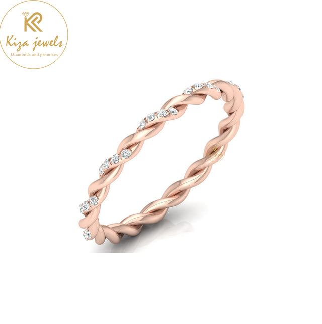0.09 TDW Round Cut Minimalist Diamond Ring