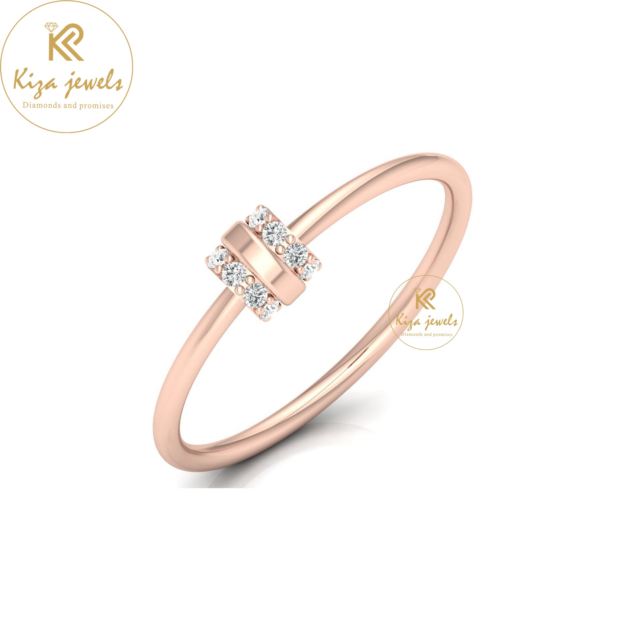 0.07 TDW Round Cut Minimalist Diamond Ring