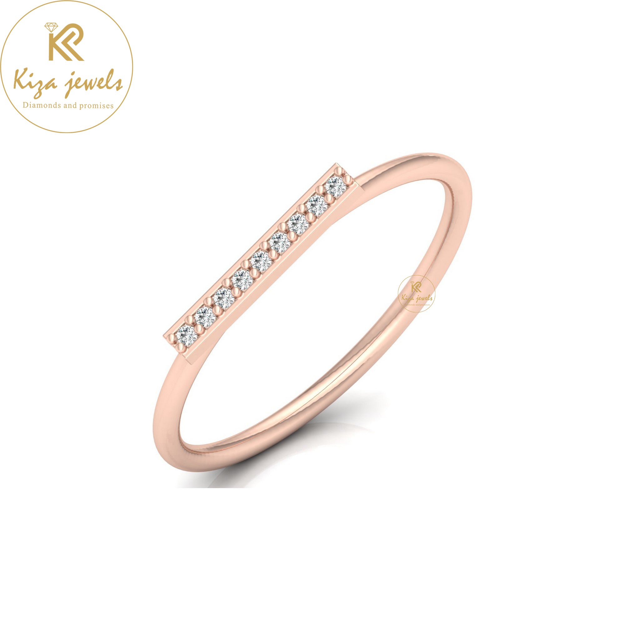 0.034 TDW Round Cut Minimalist Diamond Ring