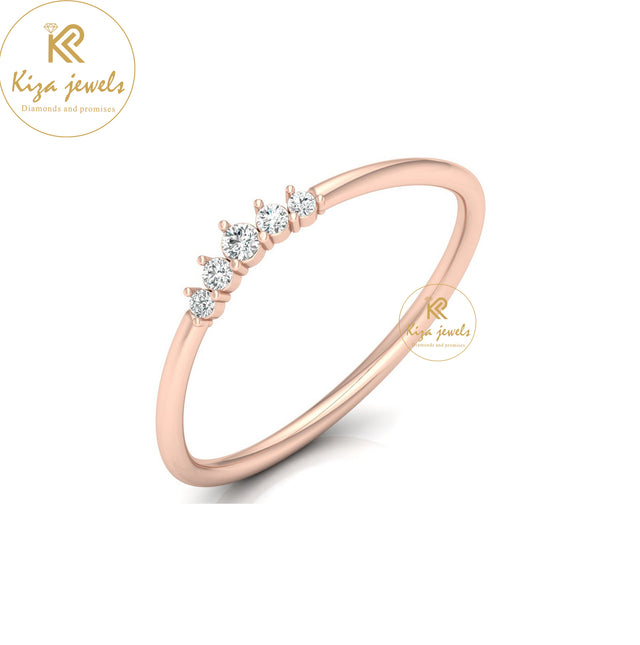 0.06 TDW Round Cut Minimalist Diamond Ring