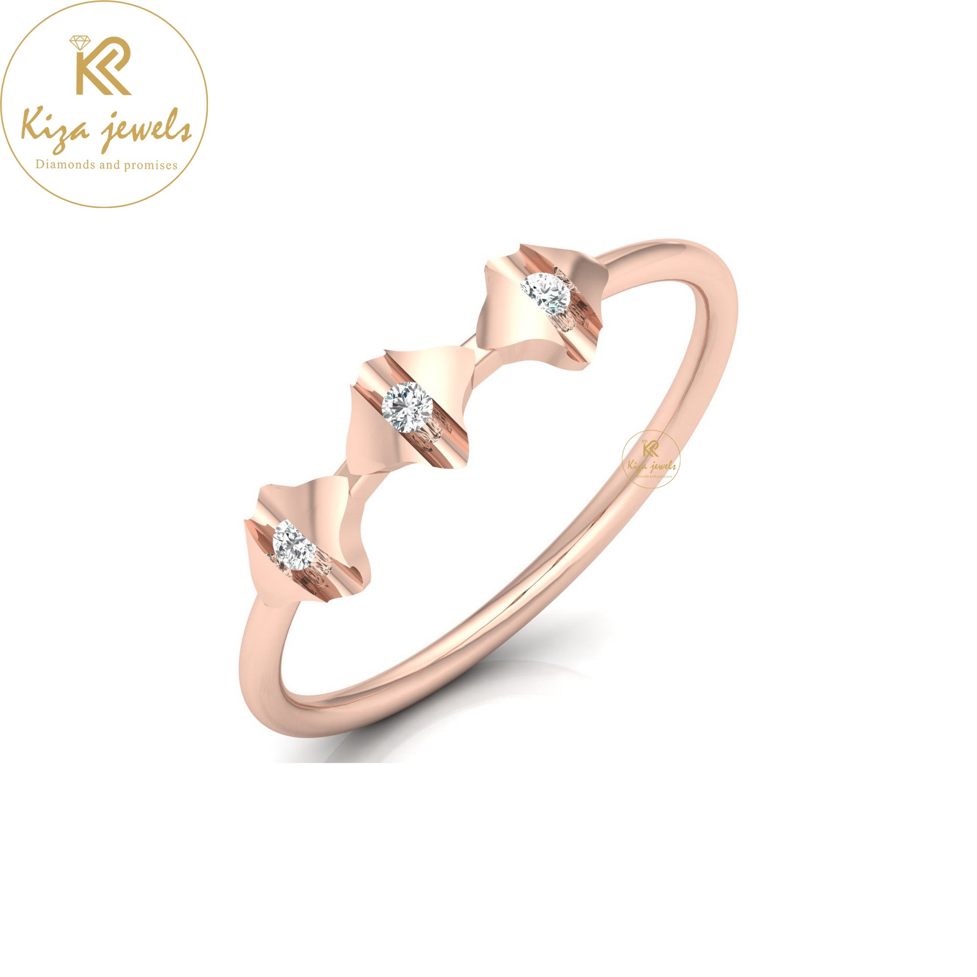 0.05 TDW Round Cut Minimalist Diamond Ring