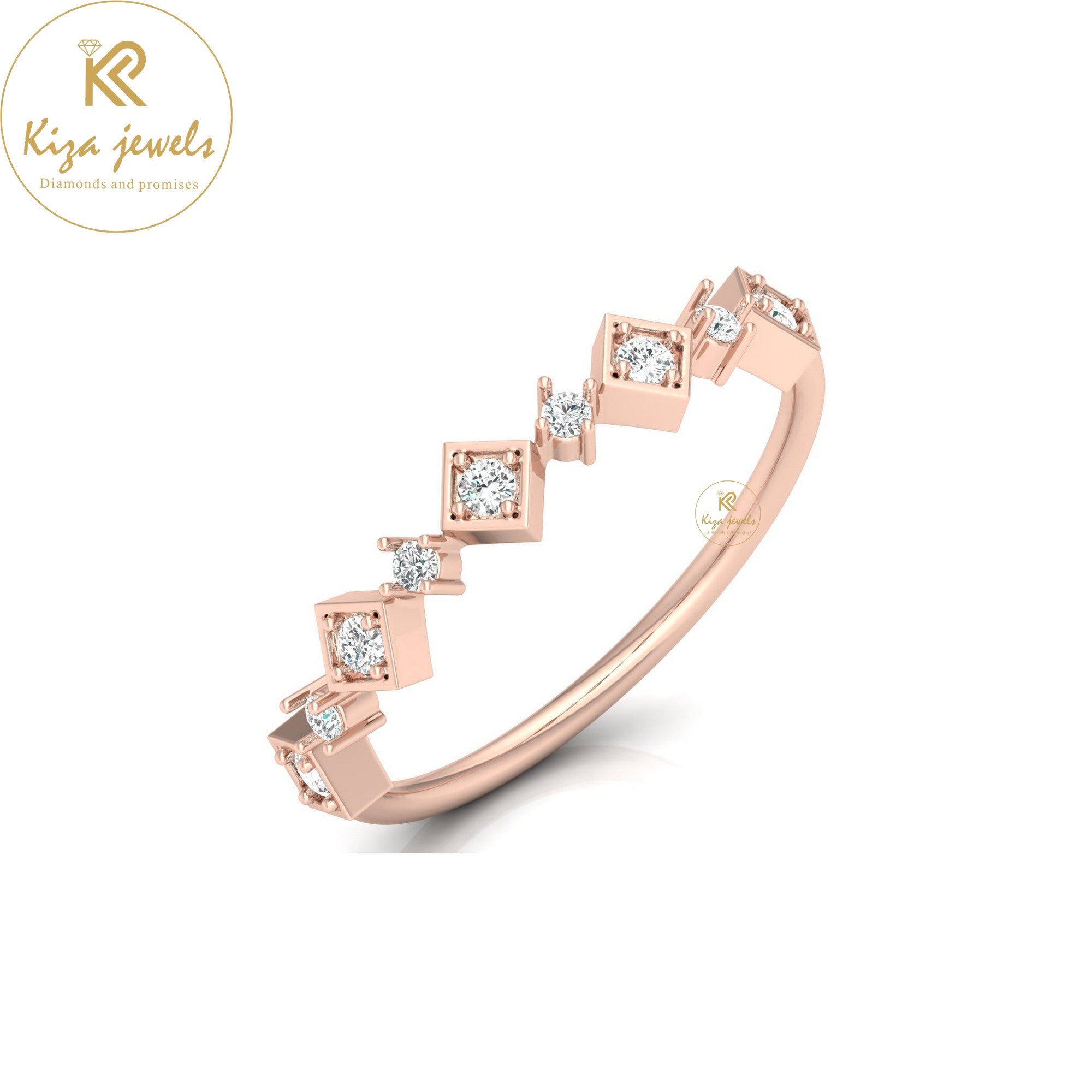 0.14 TDW Round Cut Minimalist Diamond Ring