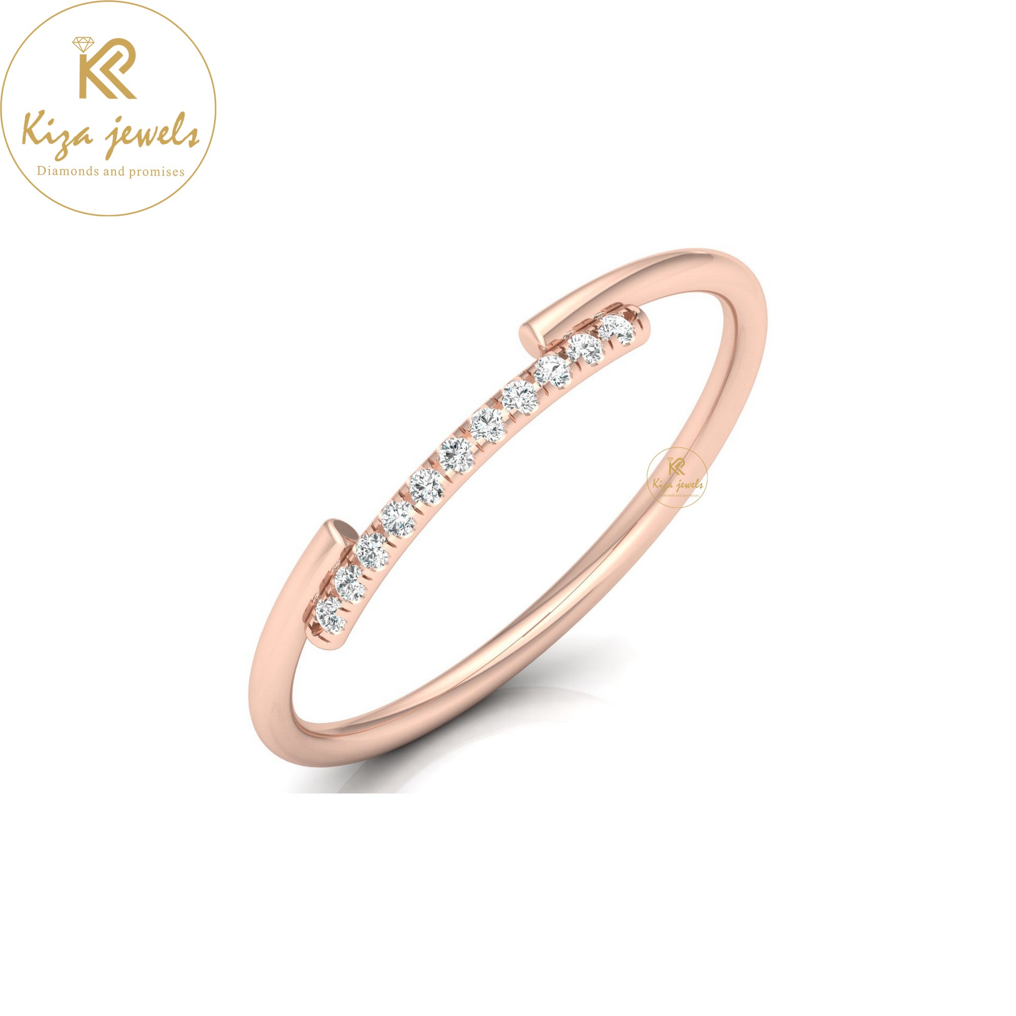 0.05 TDW Round Cut Minimalist Diamond Ring