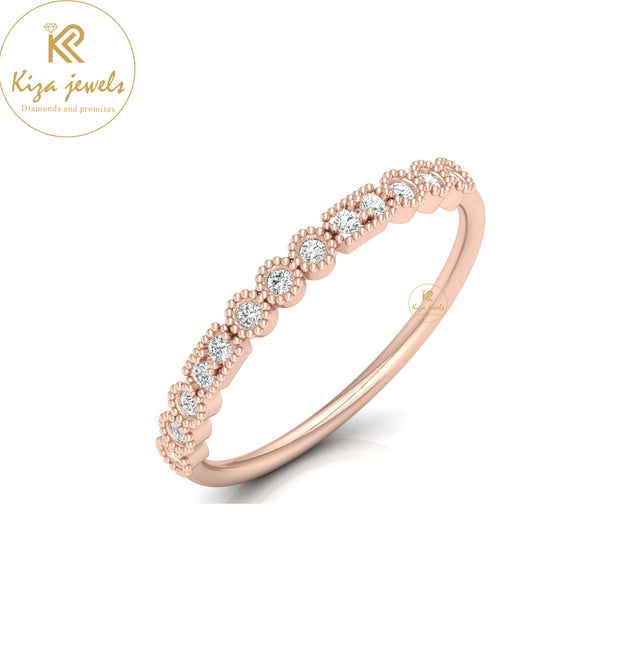 0.11 TDW Round Cut Minimalist Diamond Ring