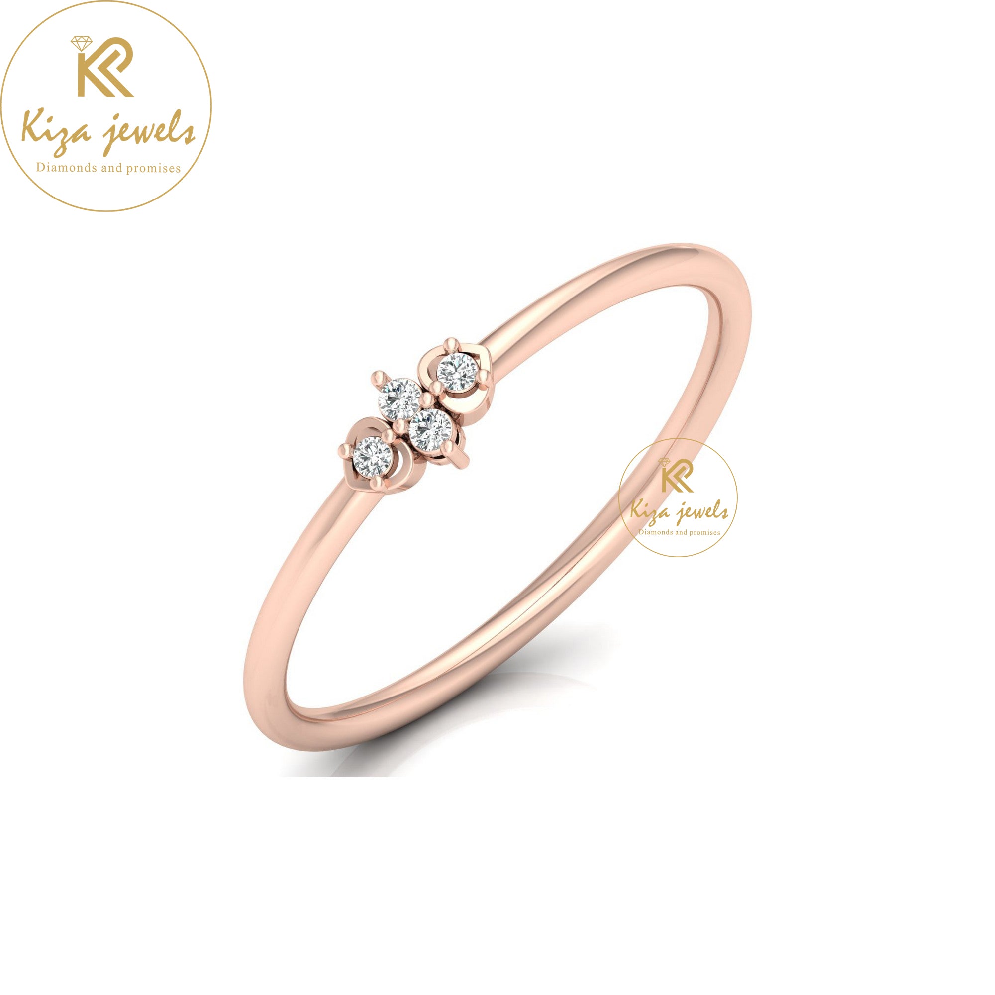 0.03 TDW Round Cut Minimalist Diamond Ring
