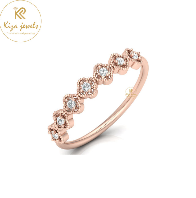 0.09 TDW Round Cut Minimalist Diamond Ring