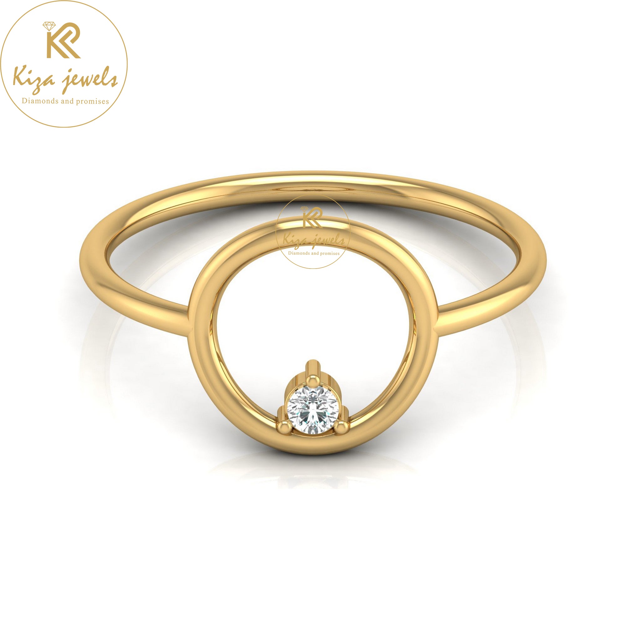 0.04 TDW Round Cut Minimalist Diamond Ring