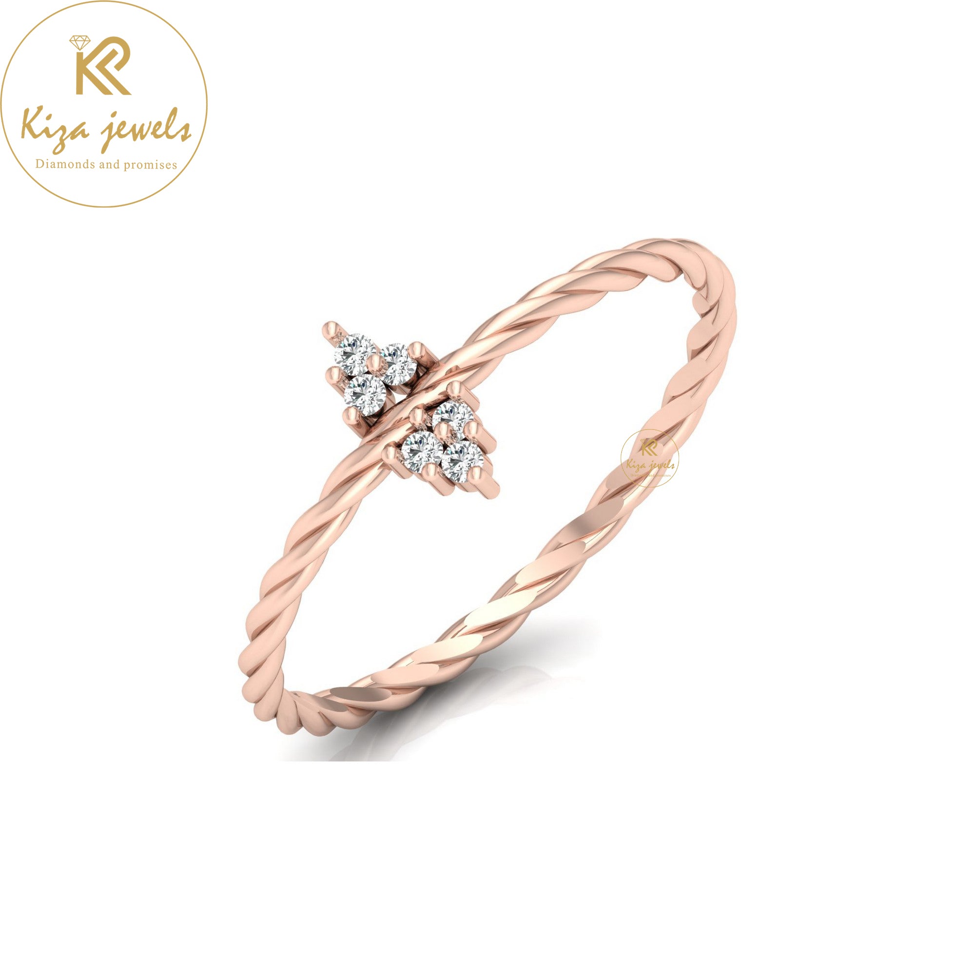 0.05 TDW Round Cut Minimalist Diamond Ring