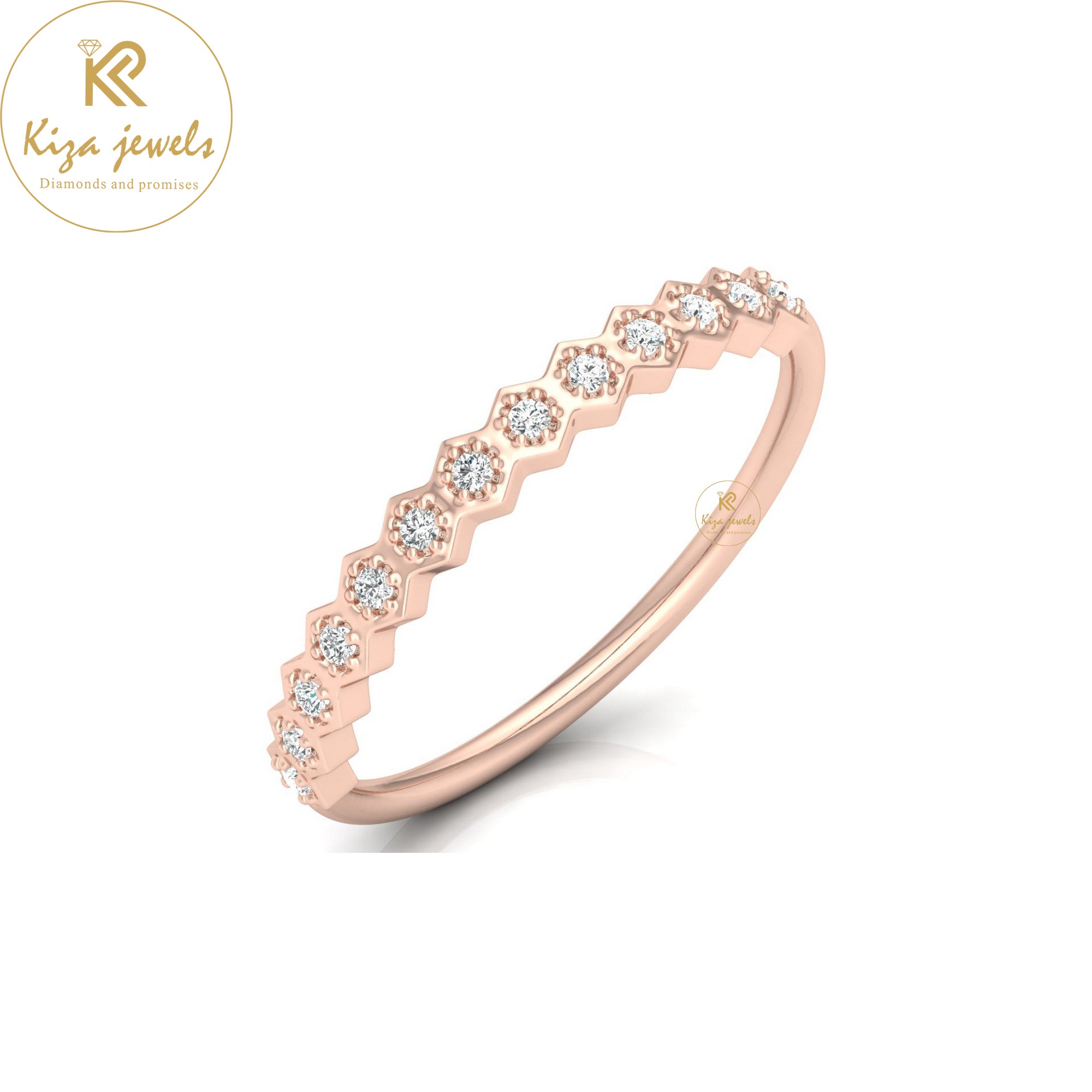 0.08 TDW Round Cut Minimalist Diamond Ring