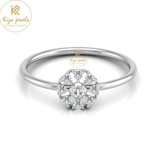 0.18 TDW Round Cut Minimalist Diamond Ring