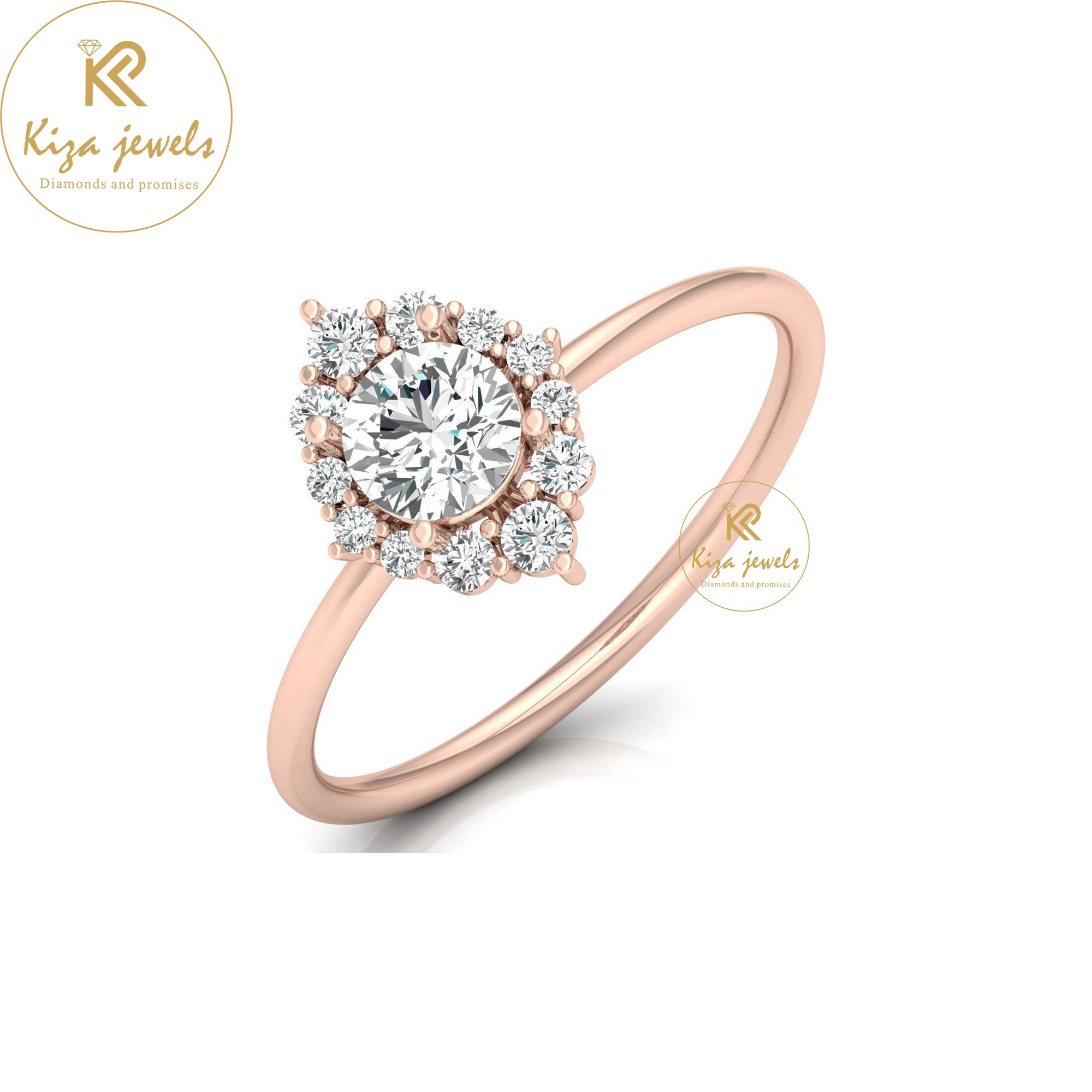 0.65 TDW Round Cut Minimalist Diamond Ring