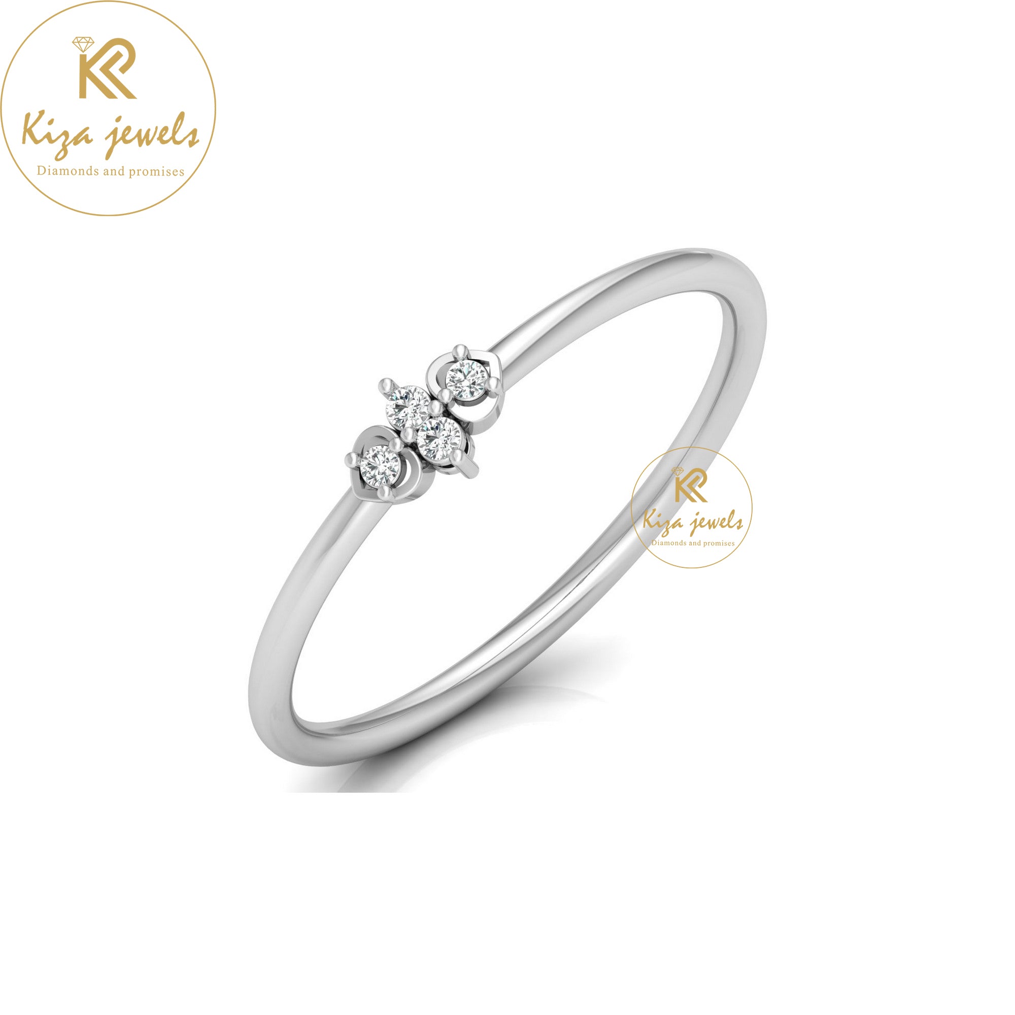 0.03 TDW Round Cut Minimalist Diamond Ring