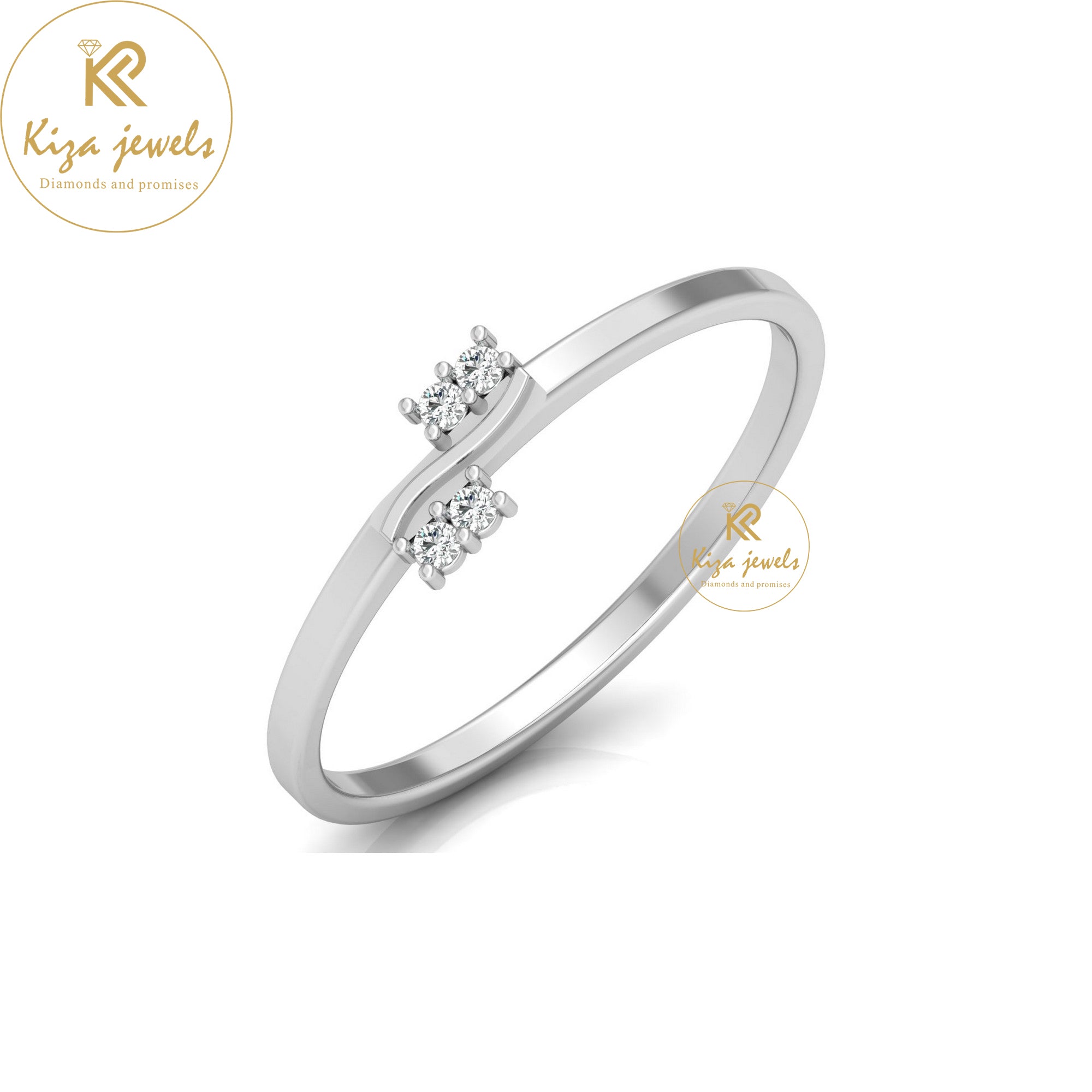 0.033 TDW Round Cut Minimalist Diamond Ring