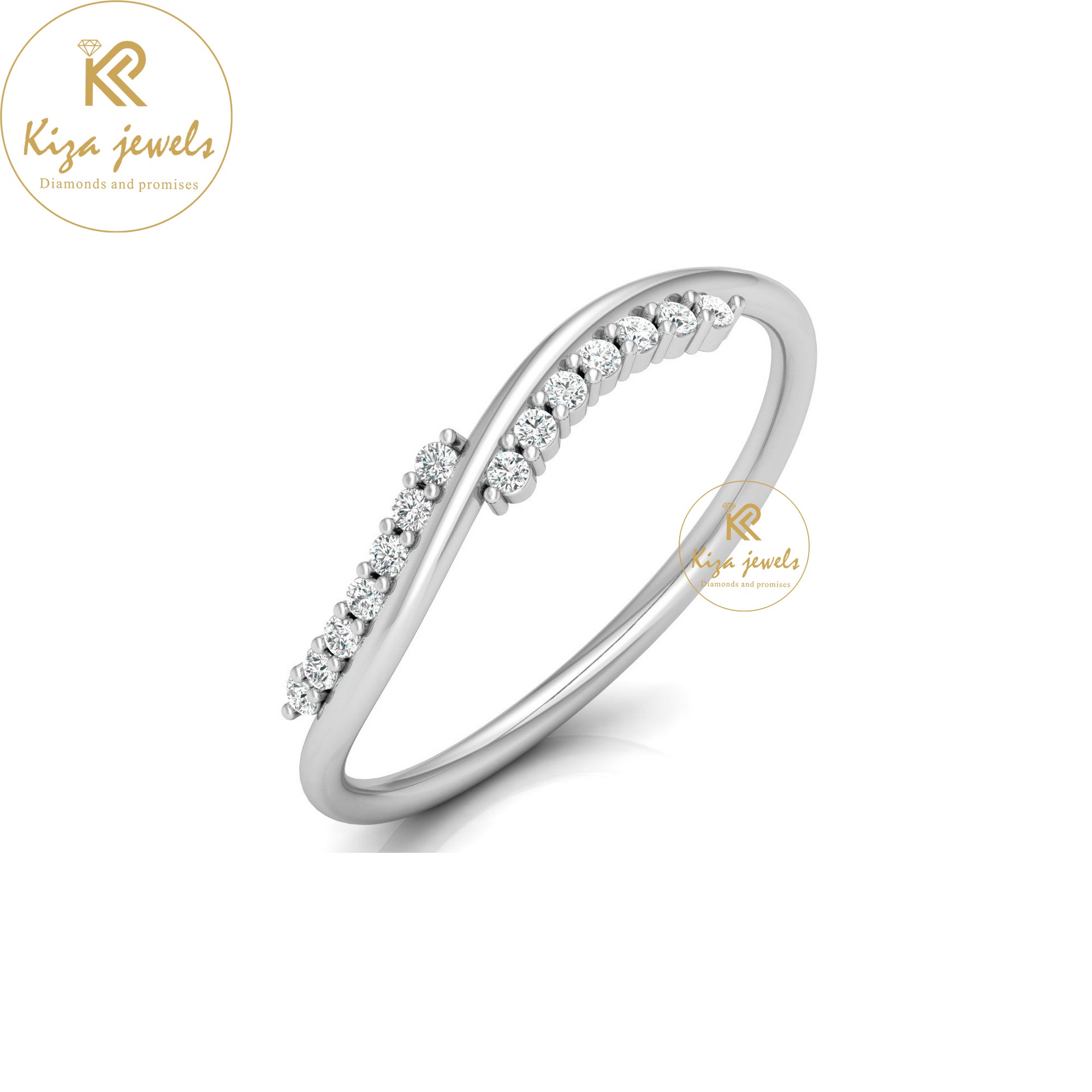 0.09 TDW Round Cut Minimalist Diamond Ring