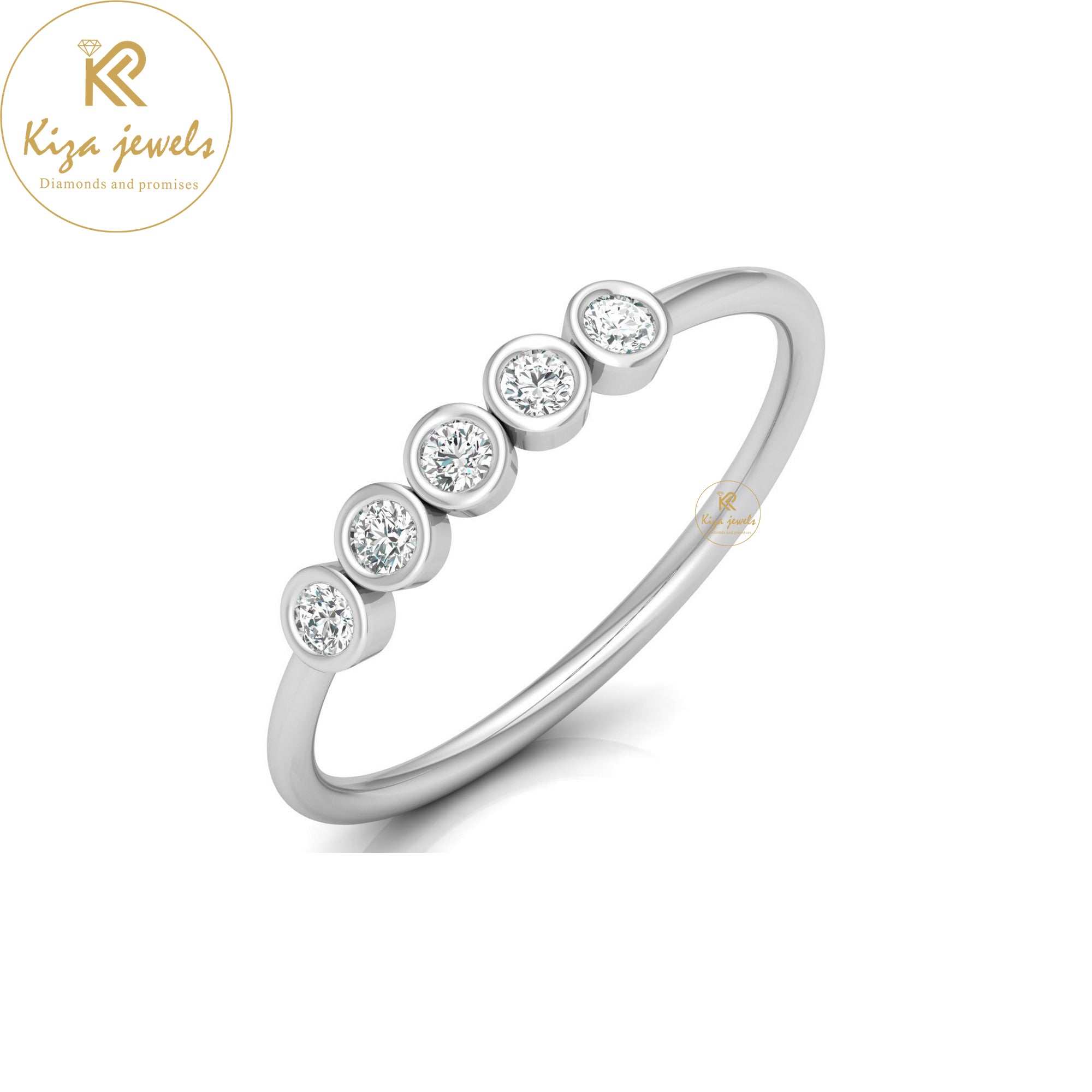 0.15 TDW Round Cut Minimalist Diamond Ring