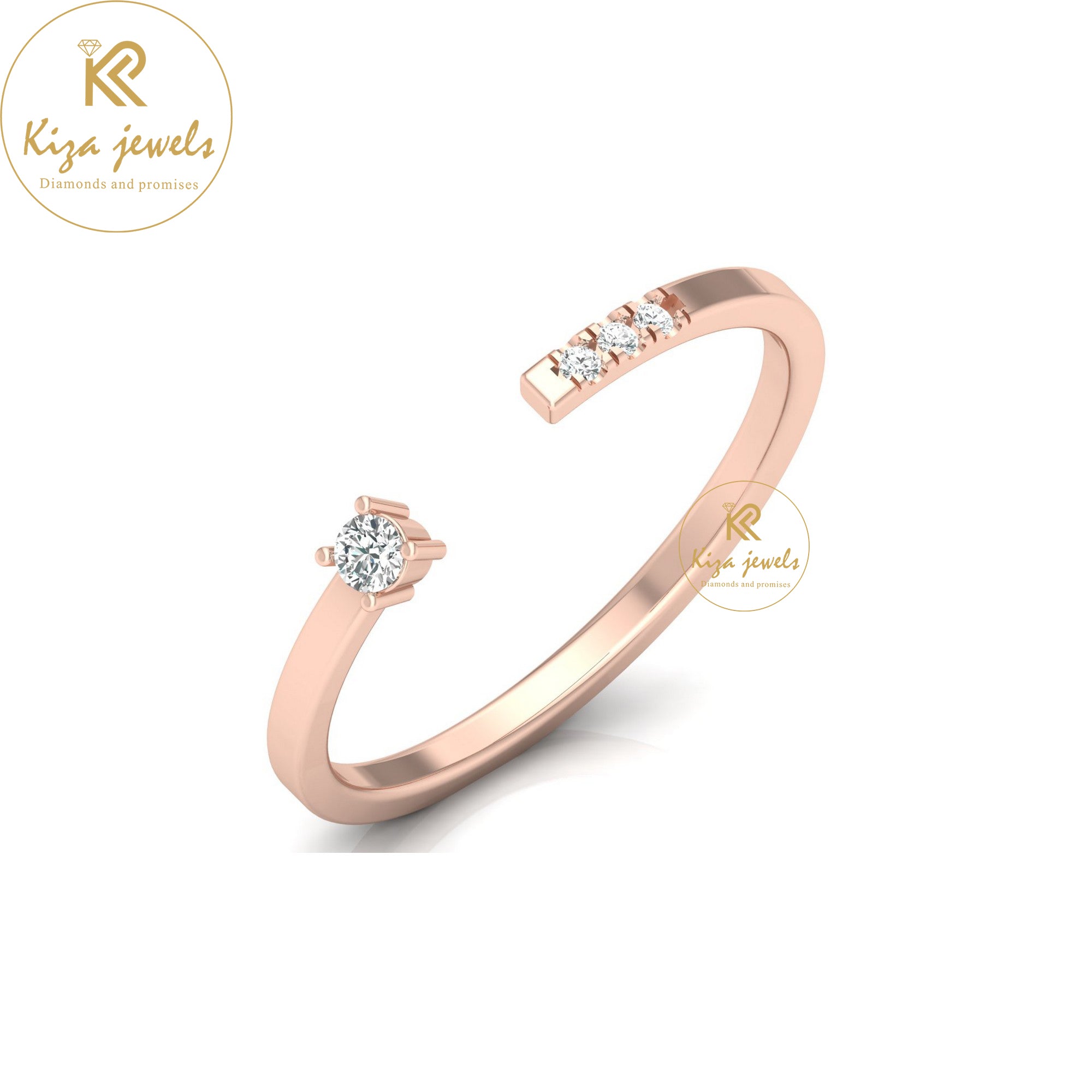 0.06 TDW Round Cut Minimalist Diamond Ring