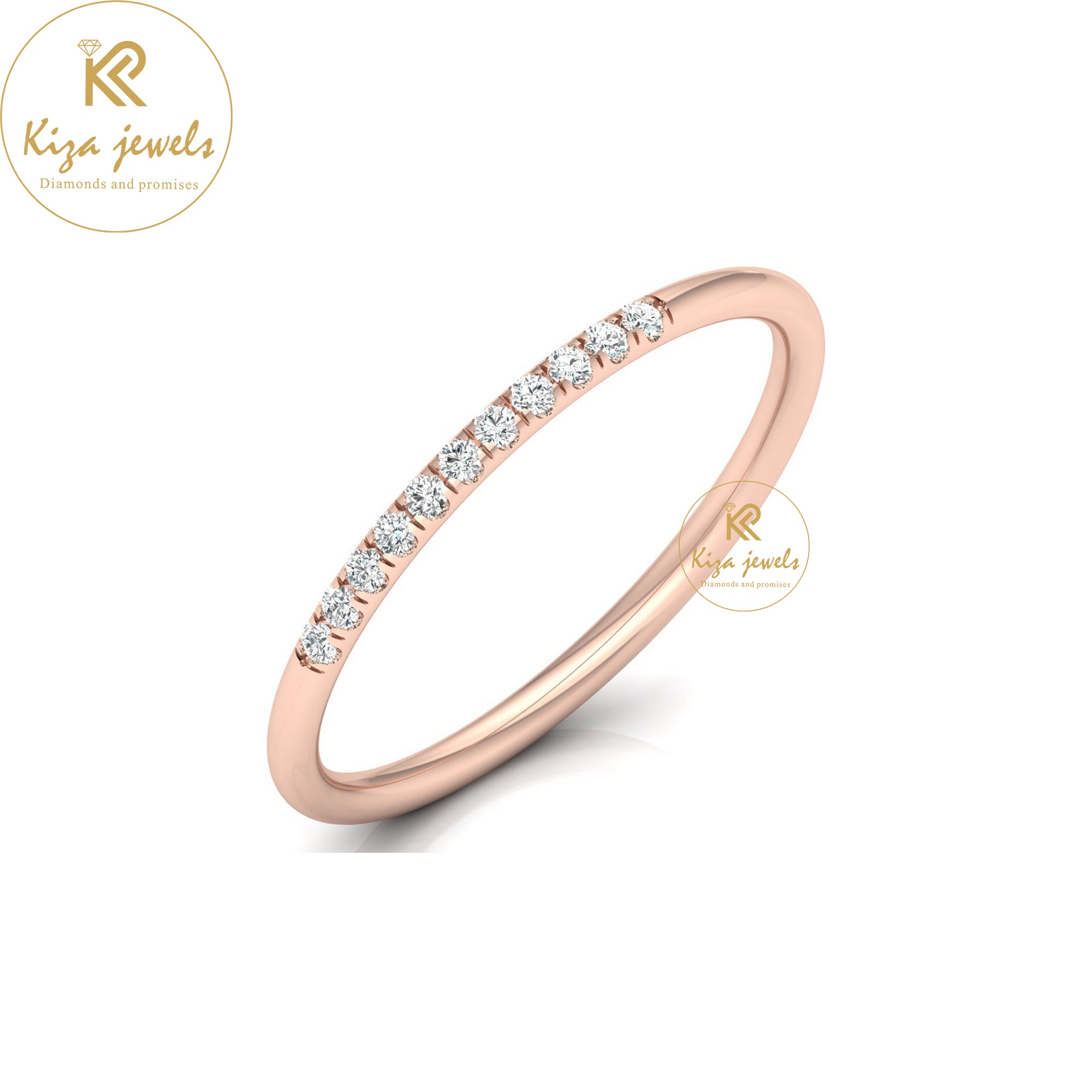 0.07 TDW Round Cut Minimalist Diamond Ring